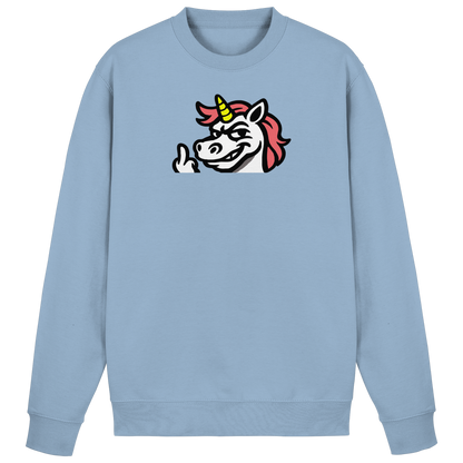 Einhorn mit Mittelfinger – Zu süß zum Ertragen, zu frech zum Ignorieren - Basic Sweatshirt