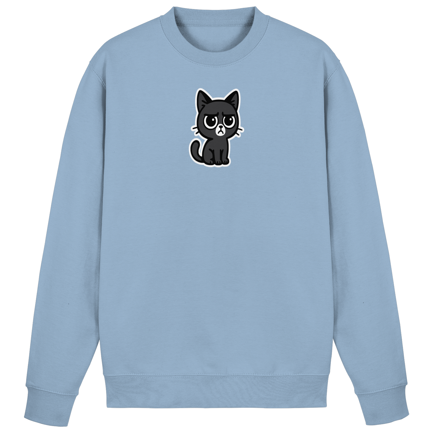 Schwarze Katze mit trotzigen Blick – Management-Ebene: Katze - Basic Sweatshirt