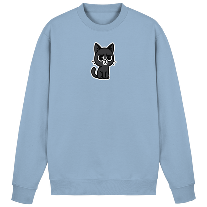 Schwarze Katze mit trotzigen Blick – Management-Ebene: Katze - Basic Sweatshirt