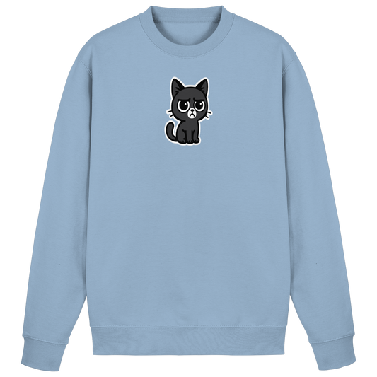Schwarze Katze mit trotzigen Blick – Management-Ebene: Katze - Basic Sweatshirt