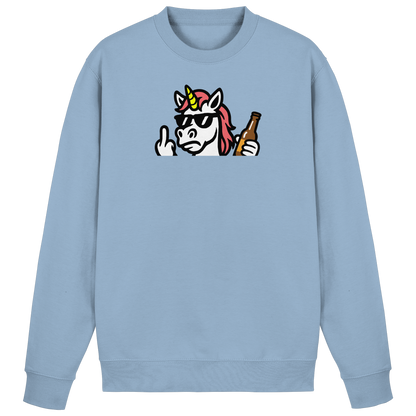 Einhorn mit Mittelfinger – Rave-Rainbow in Rebellion - Basic Sweatshirt