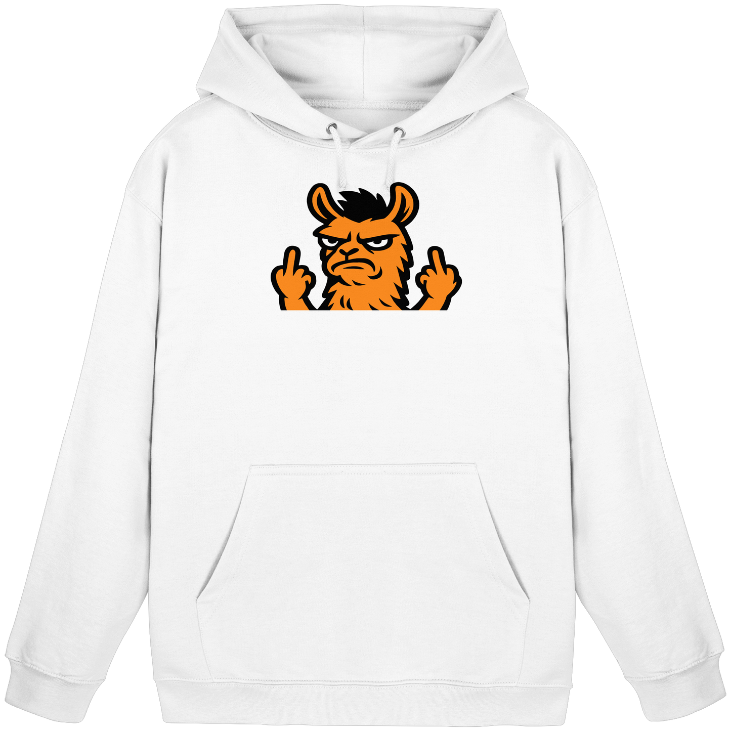 Lama mit Mittelfinger – Dein Mode-Statement gegen soziale Überforderung - Basic Unisex Hoodie