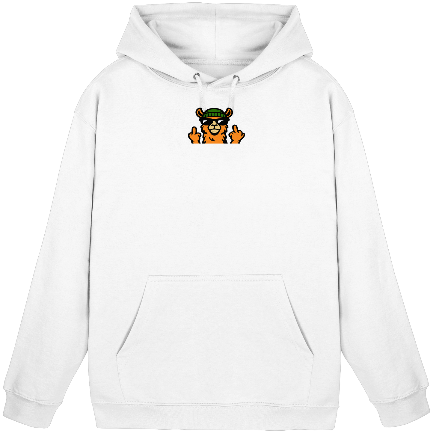 Lama mit Mittelfinger – Dein freches Statement gegen nervige Fragen und blöde Menschen - Basic Unisex Hoodie