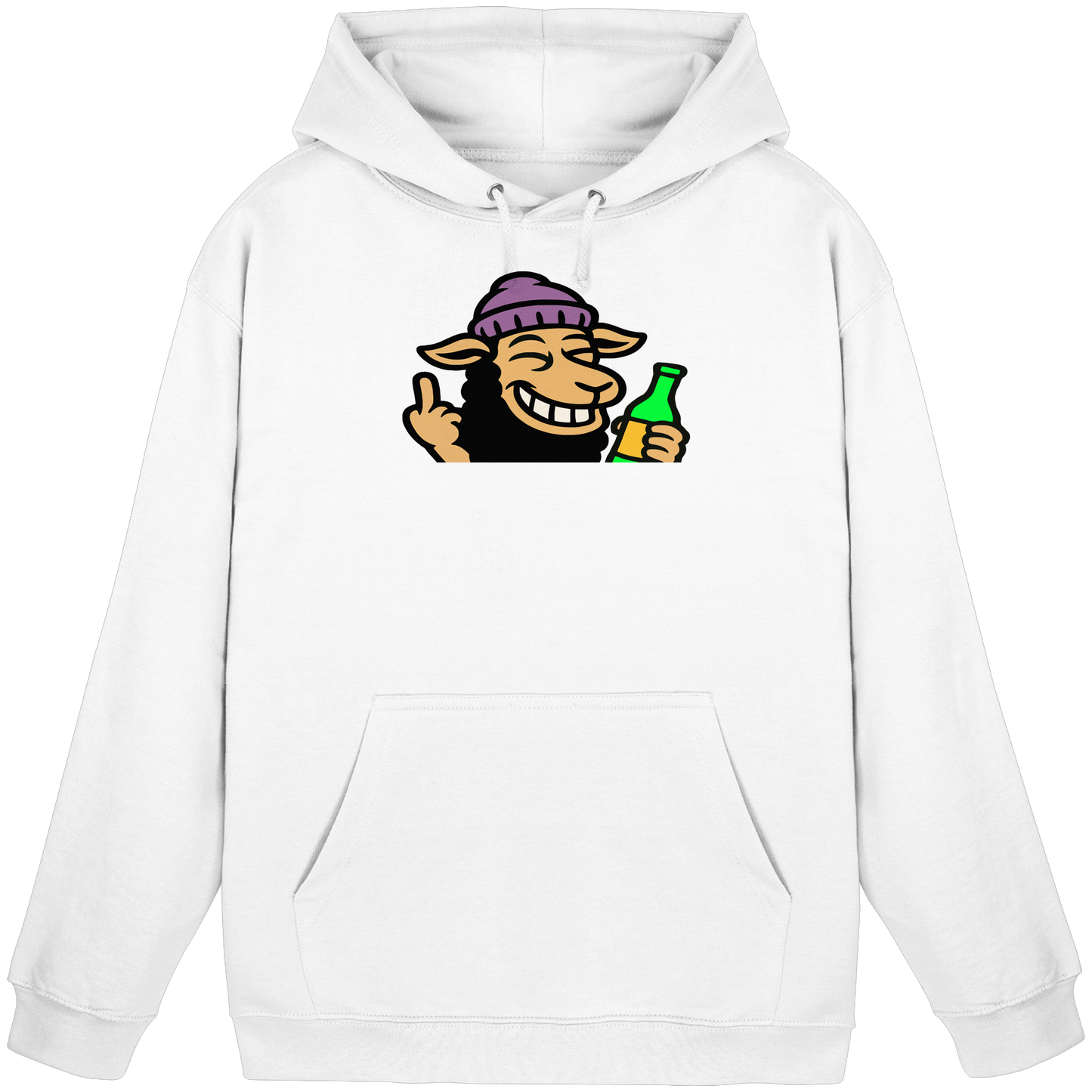 Schaf mit Mittelfinger im Partymodus – Dancefloor? Nur wenn’s brennt - Basic Unisex Hoodie