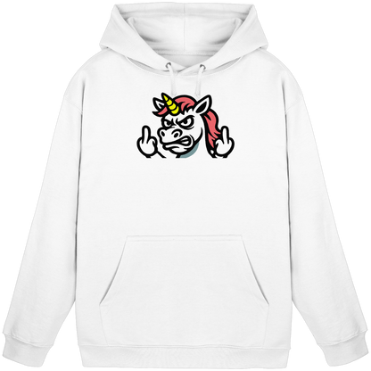 Einhorn mit Mittelfinger – Sag’s mit dem Horn - Basic Unisex Hoodie