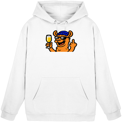 Lama mit Mittelfinger – Der ultimative Stoppschild für Laberer - Basic Unisex Hoodie