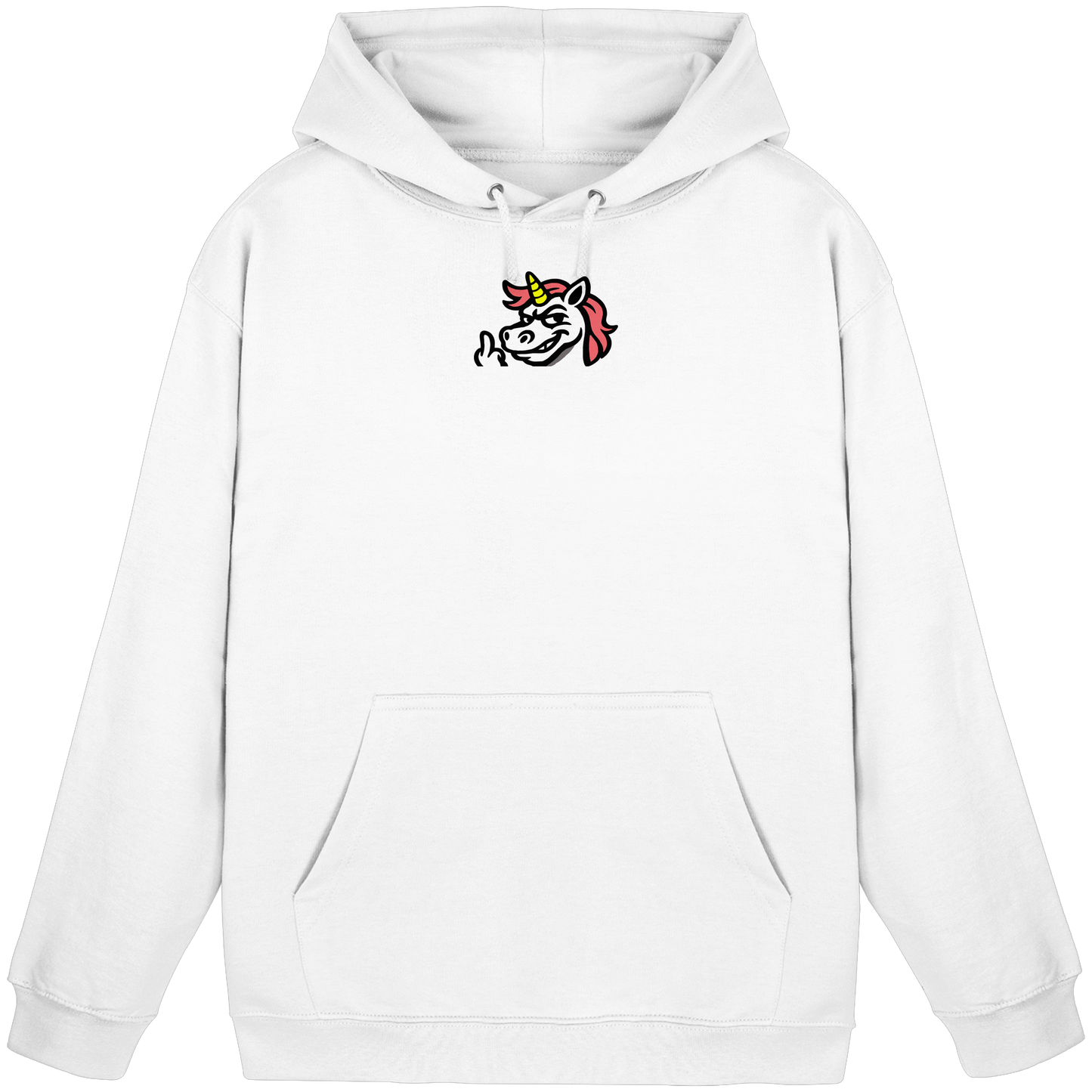 Einhorn mit Mittelfinger – Zu süß zum Ertragen, zu frech zum Ignorieren - Basic Unisex Hoodie