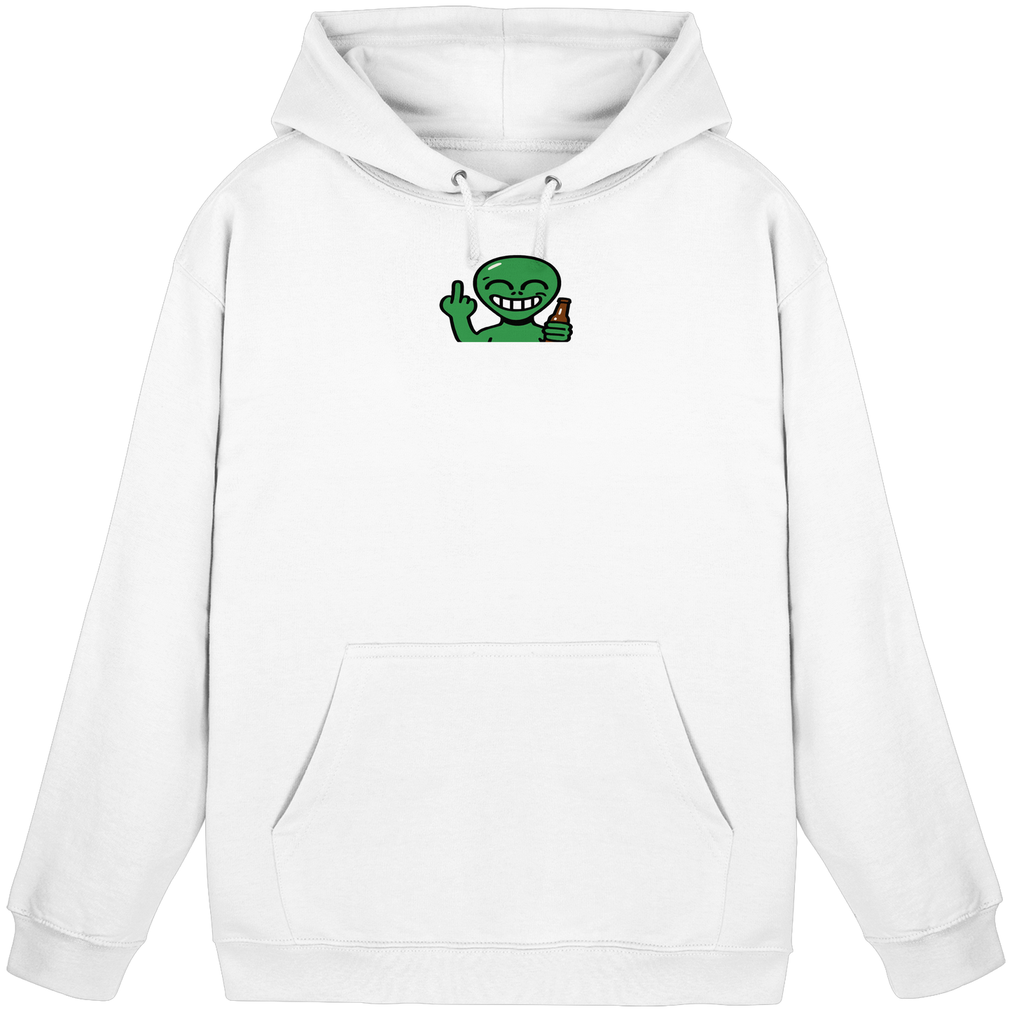 Alien mit Mittelfinger – Cosmic Party, irdischer Finger - Basic Unisex Hoodie