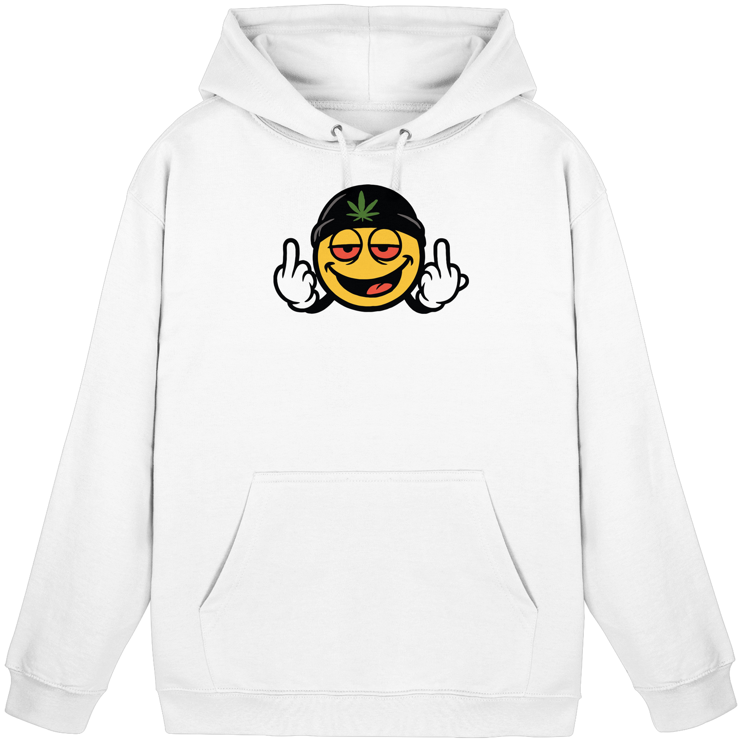 Smiley mit Mittelfinger – Lächeln. Ziehen. Grenzen setzen. - Basic Unisex Hoodie