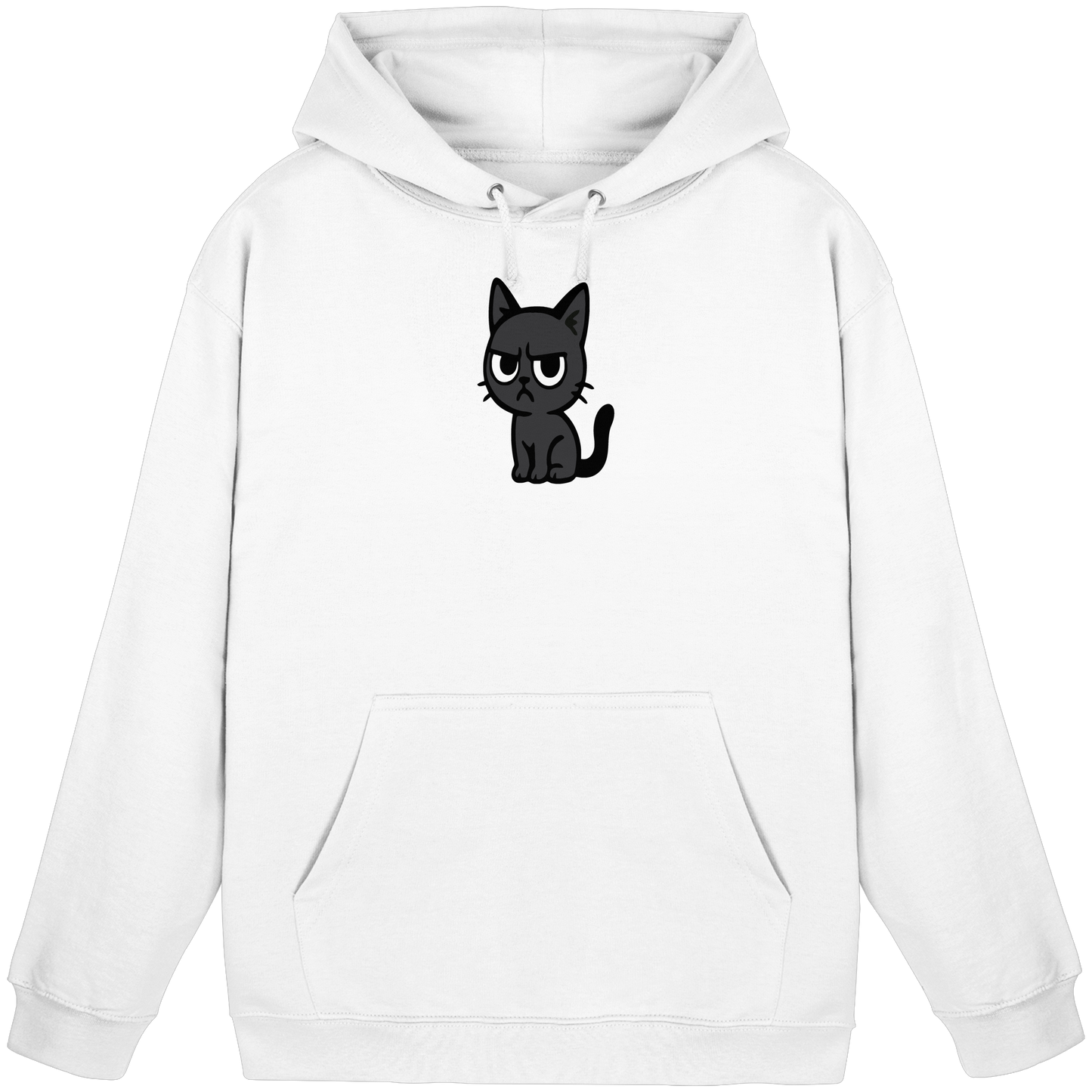 Schwarze Katze mit erhobenem Blick – Katzen haben Personal - Basic Unisex Hoodie