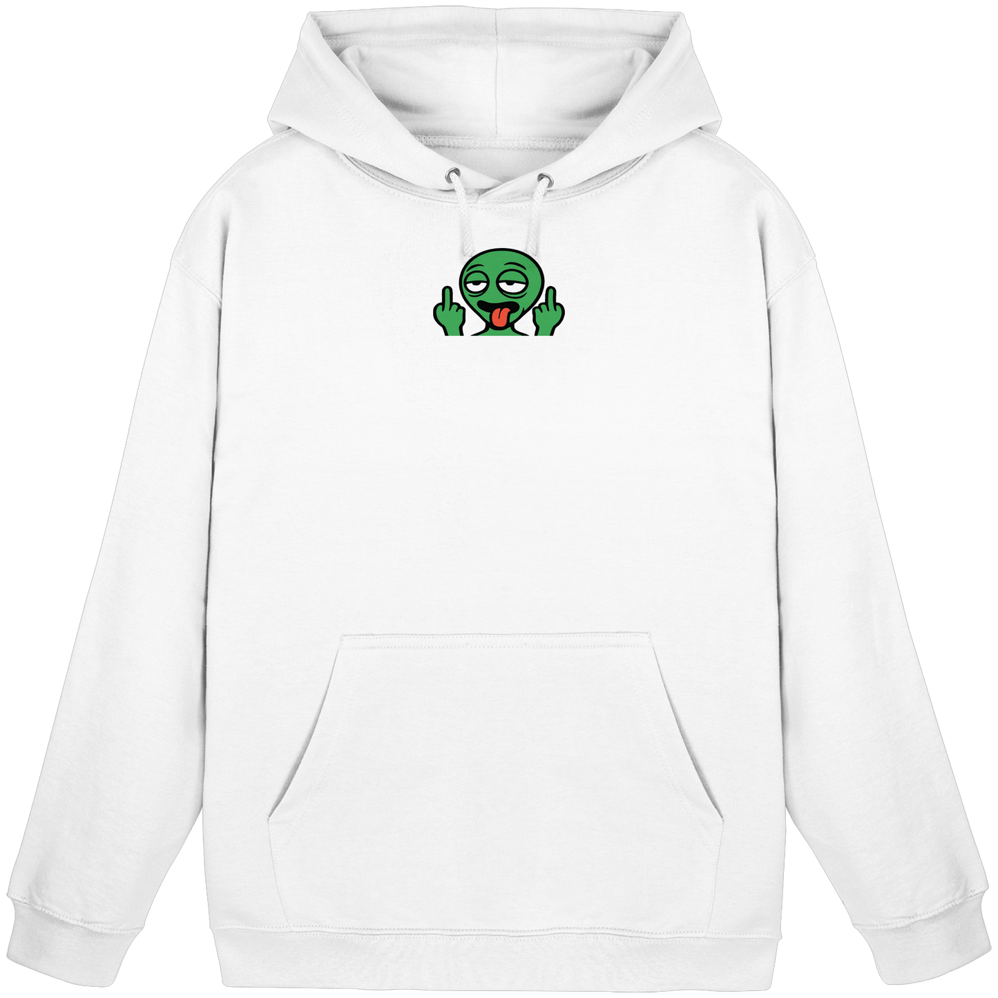 Alien mit Mittelfinger – Ich will nach Hause, aber erst flippe ich euch noch - Basic Unisex Hoodie