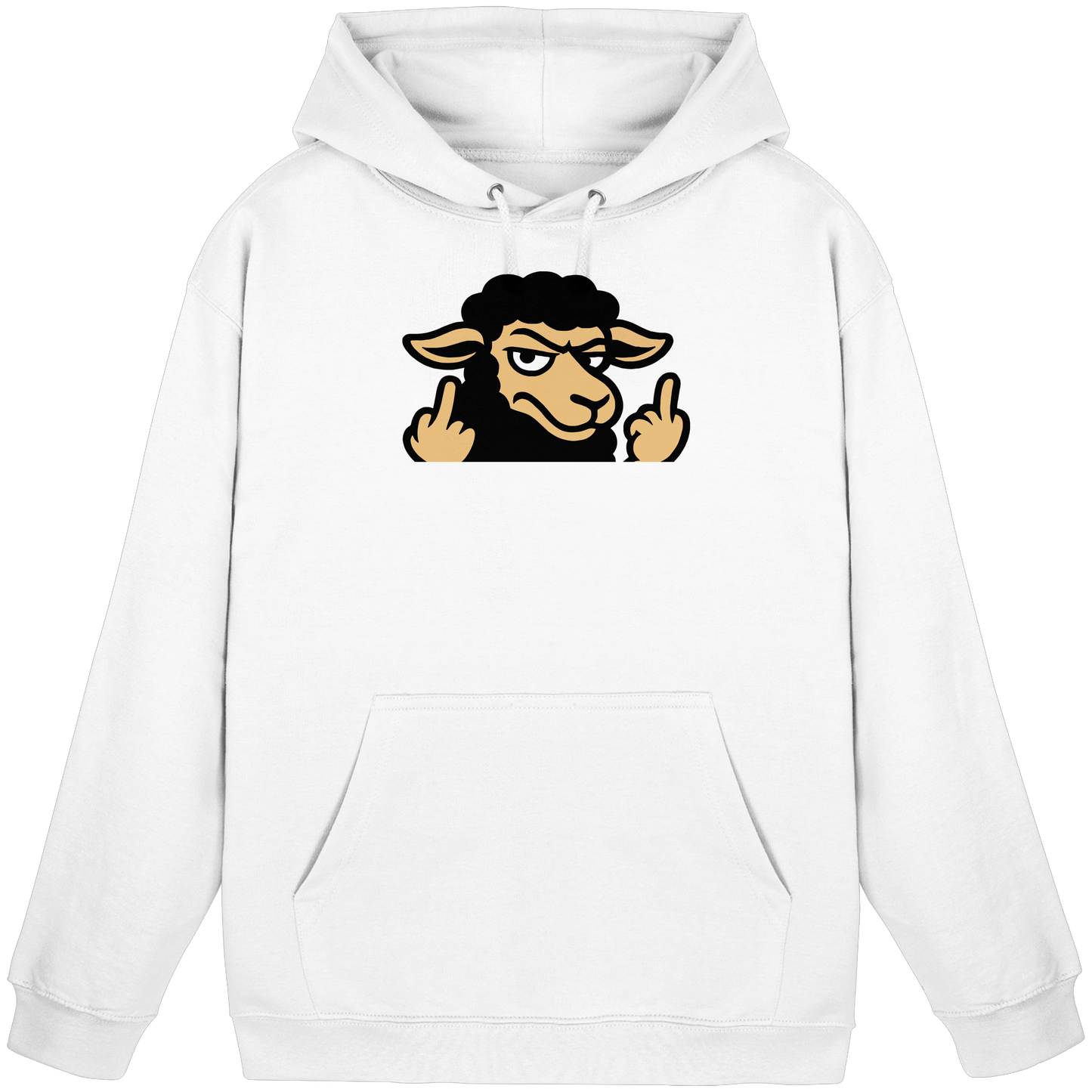 Schwarzes Schaf mit Mittelfinger – Das stille Nein in Stoffform - Basic Unisex Hoodie