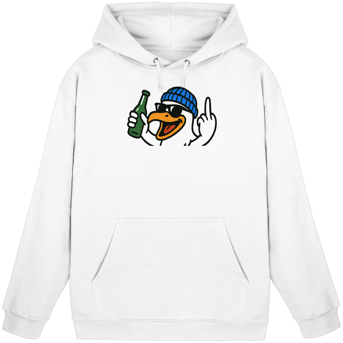 Möwe mit Mittelfinger – Der fliegende Cocktail der Verweigerung - Basic Unisex Hoodie