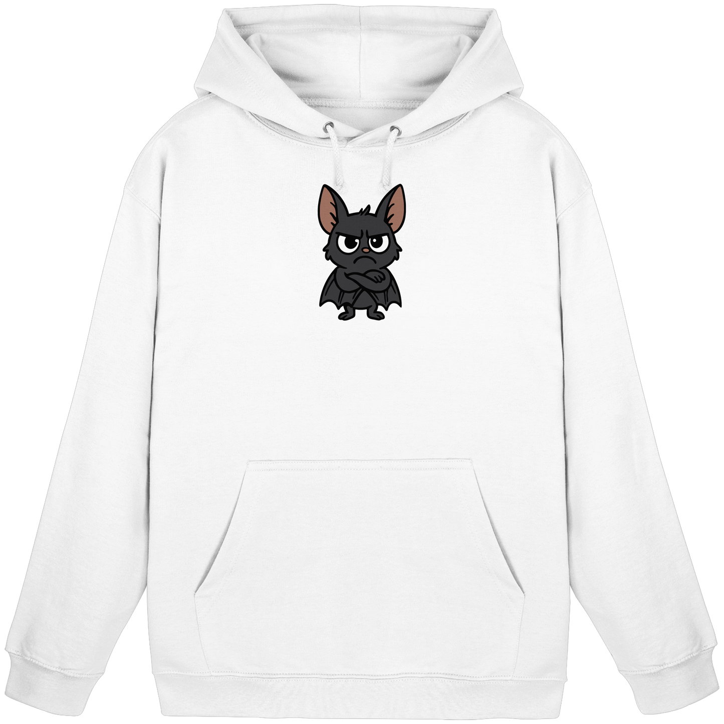 Fledermaus mit verschränkten Flügeln – Nachtmodus: Skepsis aktiv - Basic Unisex Hoodie
