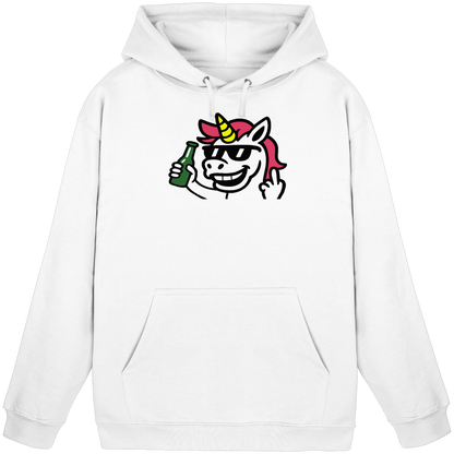 Einhorn mit Mittelfinger – Im Partymodus scheißt’s auf Glitzerregeln - Basic Unisex Hoodie