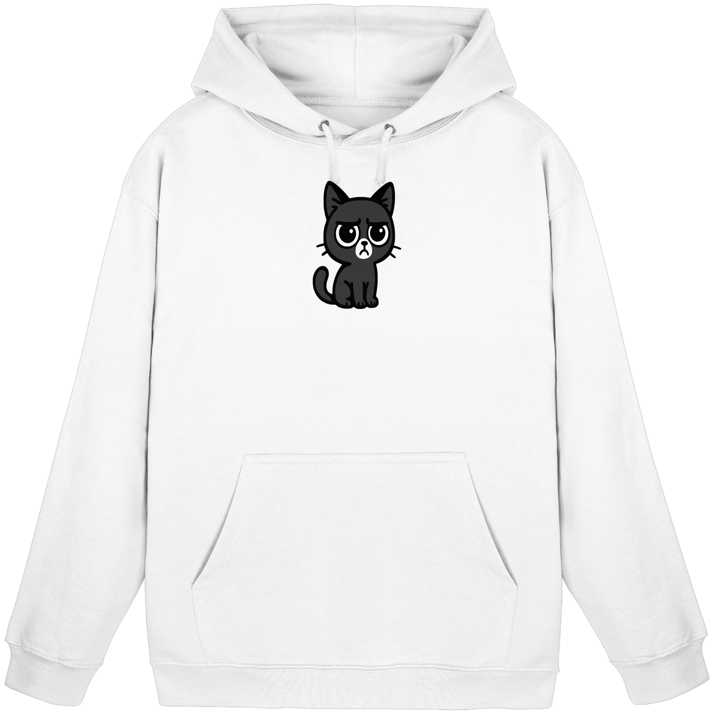 Schwarze Katze mit trotzigen Blick – Management-Ebene: Katze - Basic Unisex Hoodie