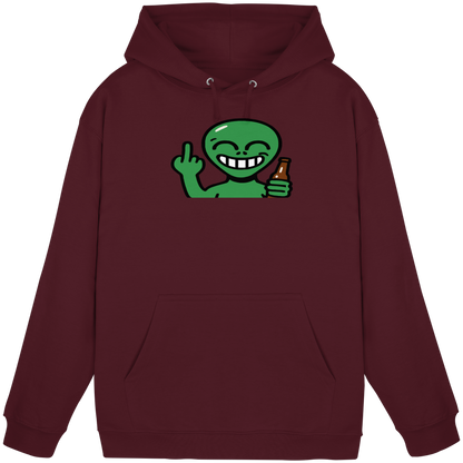 Alien mit Mittelfinger – Cosmic Party, irdischer Finger - Basic Unisex Hoodie