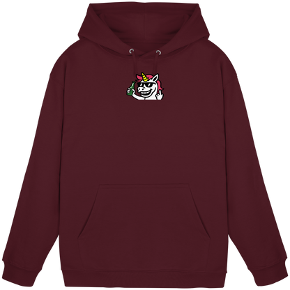 Einhorn mit Mittelfinger – Im Partymodus scheißt’s auf Glitzerregeln - Basic Unisex Hoodie