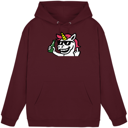 Einhorn mit Mittelfinger – Im Partymodus scheißt’s auf Glitzerregeln - Basic Unisex Hoodie