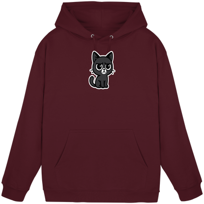 Schwarze Katze mit trotzigen Blick – Management-Ebene: Katze - Basic Unisex Hoodie