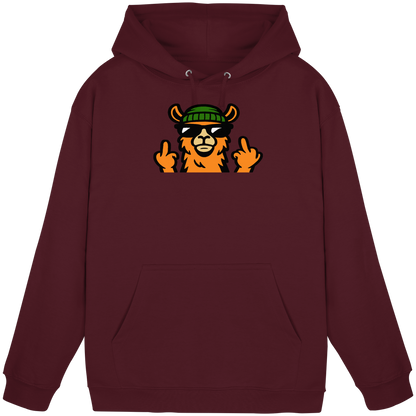 Lama mit Mittelfinger – Dein freches Statement gegen nervige Fragen und blöde Menschen - Basic Unisex Hoodie