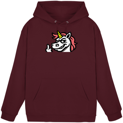 Einhorn mit Mittelfinger – Zu süß zum Ertragen, zu frech zum Ignorieren - Basic Unisex Hoodie