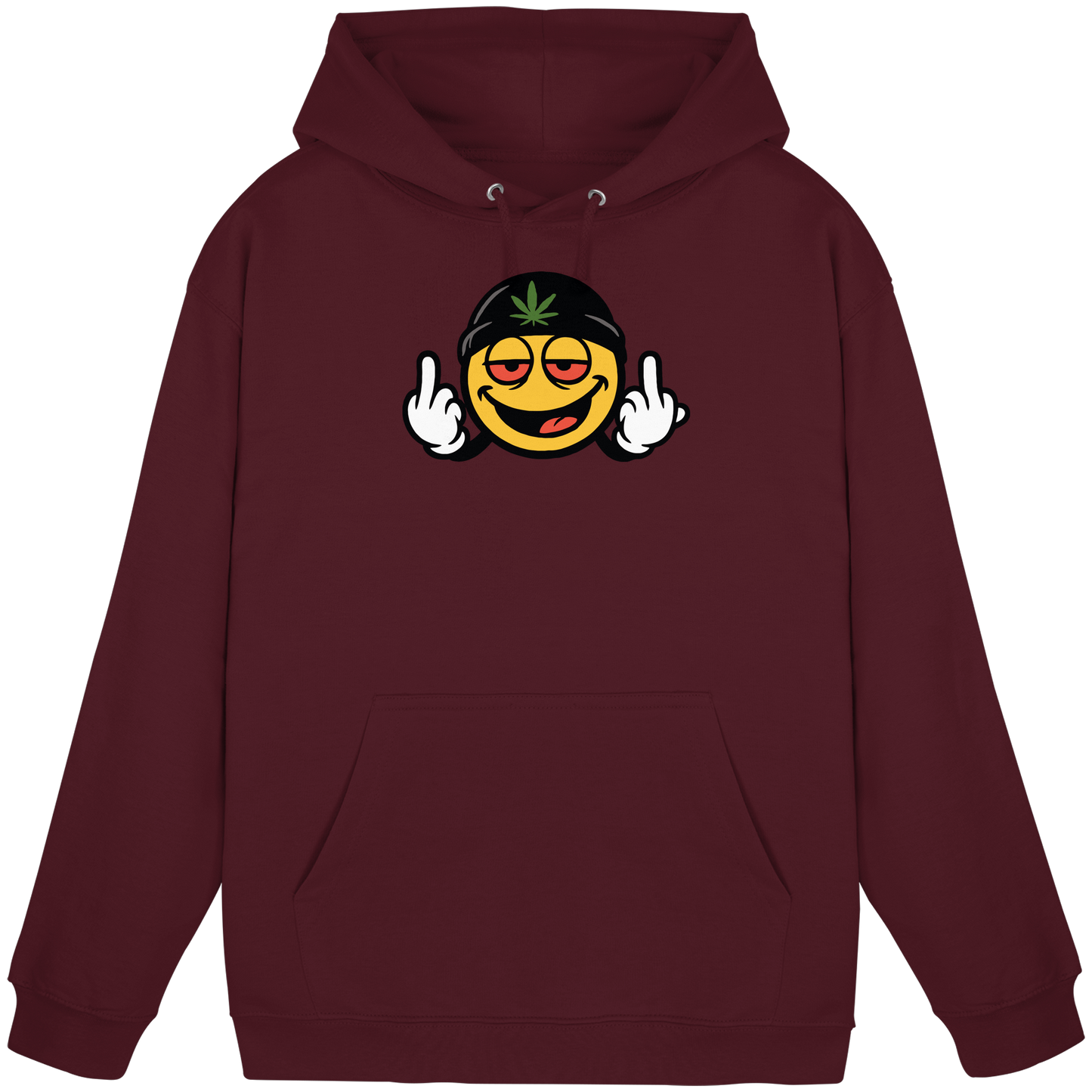 Smiley mit Mittelfinger – Lächeln. Ziehen. Grenzen setzen. - Basic Unisex Hoodie