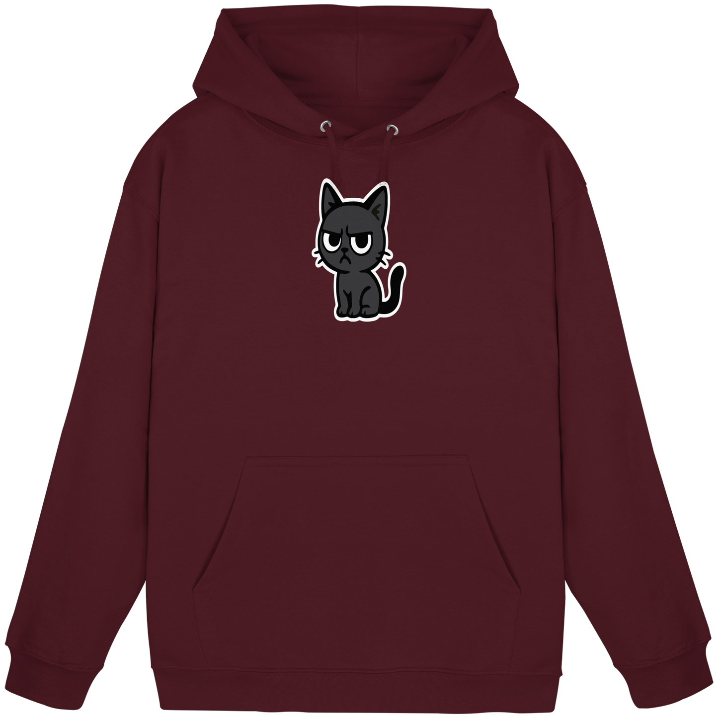 Schwarze Katze mit erhobenem Blick – Katzen haben Personal - Basic Unisex Hoodie