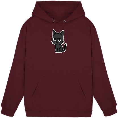 Schwarze Katze mit erhobenem Blick – Katzen haben Personal - Basic Unisex Hoodie