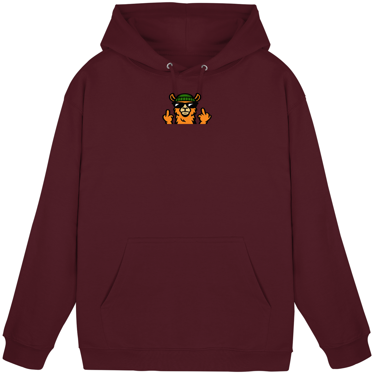 Lama mit Mittelfinger – Dein freches Statement gegen nervige Fragen und blöde Menschen - Basic Unisex Hoodie