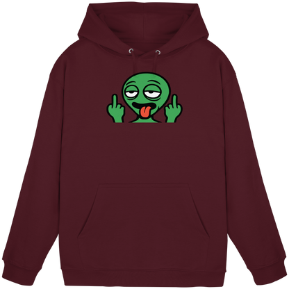 Alien mit Mittelfinger – Ich will nach Hause, aber erst flippe ich euch noch - Basic Unisex Hoodie