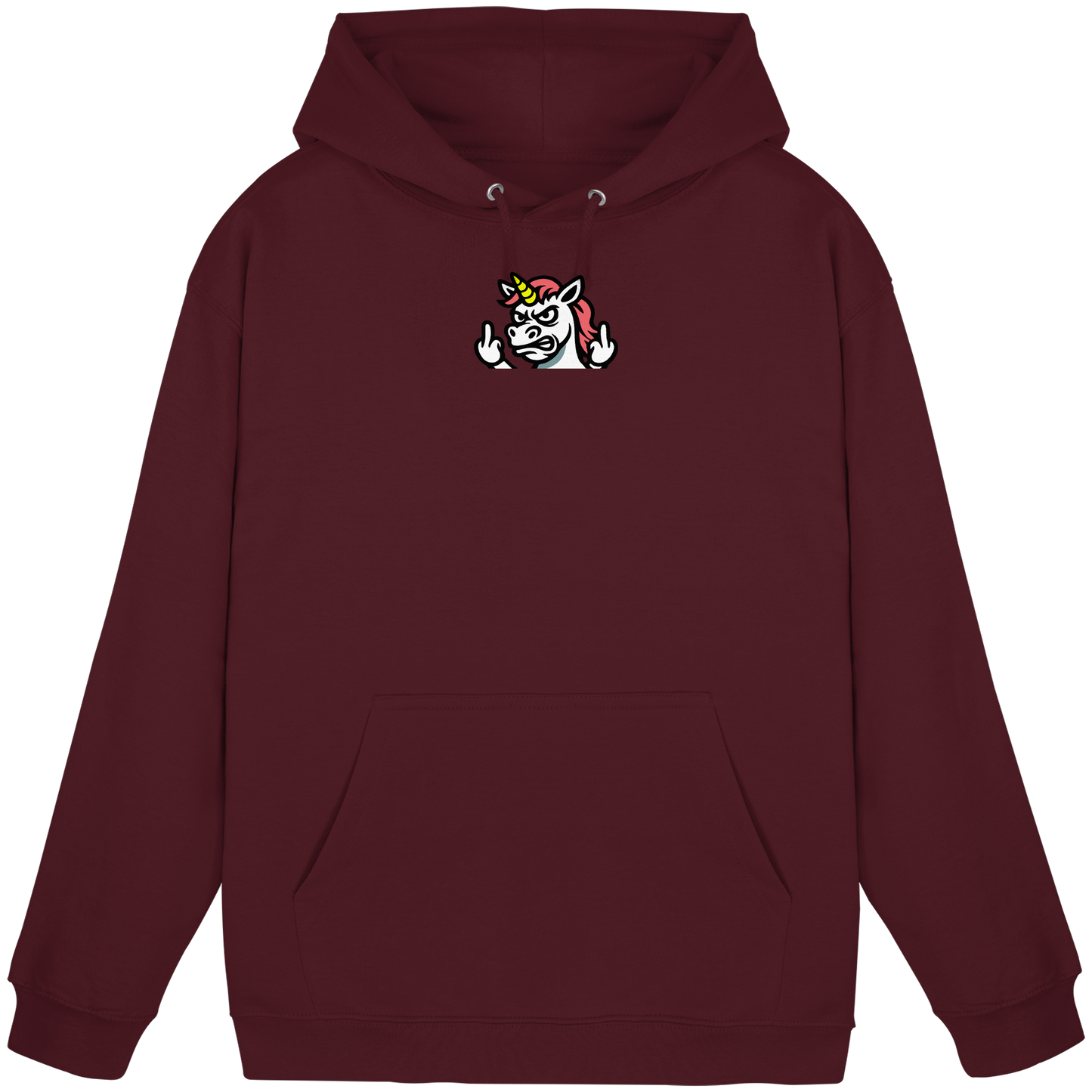 Einhorn mit Mittelfinger – Sag’s mit dem Horn - Basic Unisex Hoodie