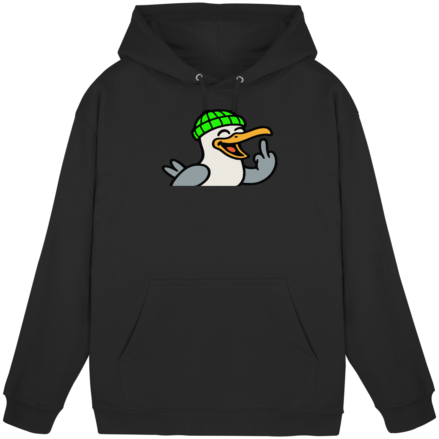 Möwe mit Mittelfinger – Wenn Höflichkeit keine Option mehr ist - Basic Unisex Hoodie