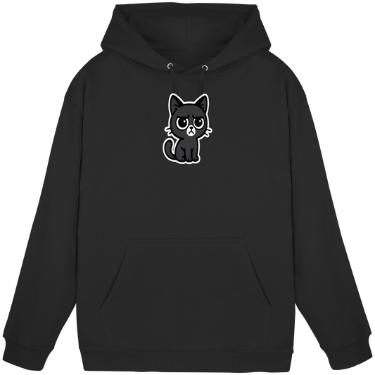 Schwarze Katze mit trotzigen Blick – Management-Ebene: Katze - Basic Unisex Hoodie
