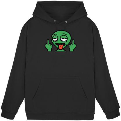 Alien mit Mittelfinger – Ich will nach Hause, aber erst flippe ich euch noch - Basic Unisex Hoodie