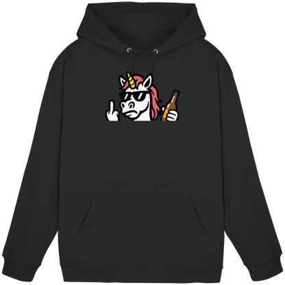 Einhorn mit Mittelfinger – Rave-Rainbow in Rebellion - Basic Unisex Hoodie