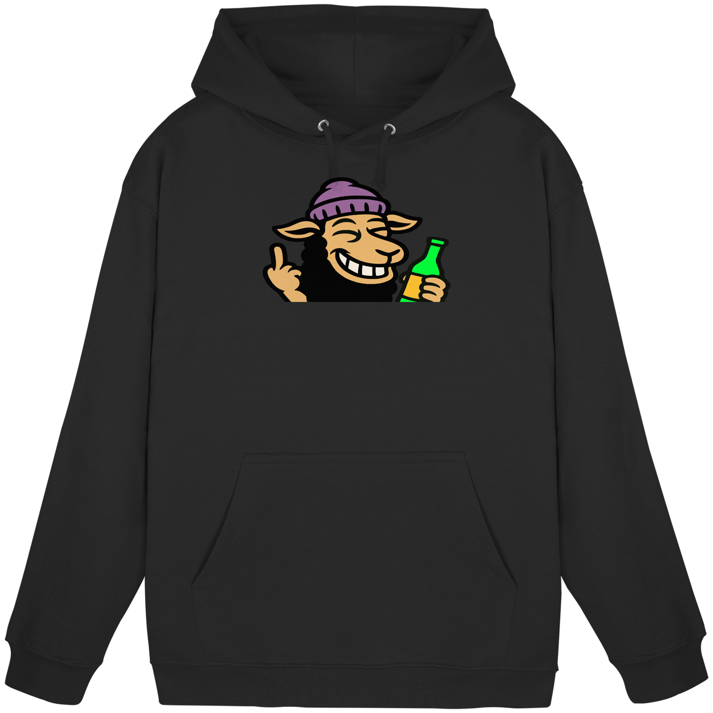 Schaf mit Mittelfinger im Partymodus – Dancefloor? Nur wenn’s brennt - Basic Unisex Hoodie