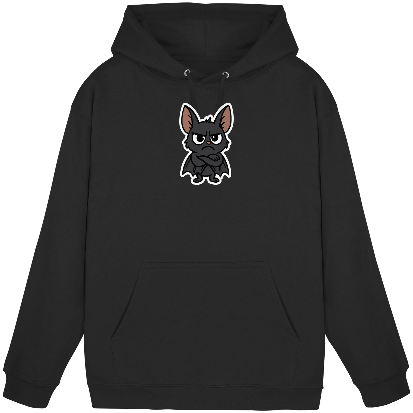 Fledermaus mit verschränkten Flügeln – Nachtmodus: Skepsis aktiv - Basic Unisex Hoodie