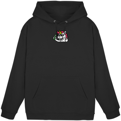 Einhorn mit Mittelfinger – Im Partymodus scheißt’s auf Glitzerregeln - Basic Unisex Hoodie