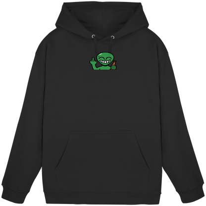 Alien mit Mittelfinger – Cosmic Party, irdischer Finger - Basic Unisex Hoodie