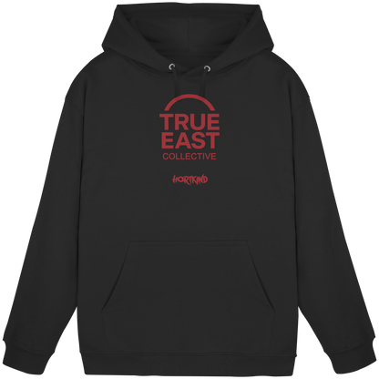 Hortkind &True East Logo – Aufgewachsen zwischen Pausenhof und Plattenbau - Basic Unisex Hoodie