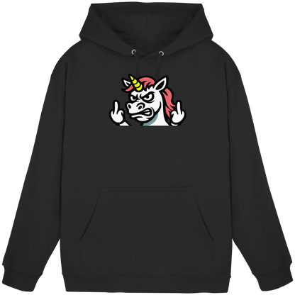 Einhorn mit Mittelfinger – Sag’s mit dem Horn - Basic Unisex Hoodie