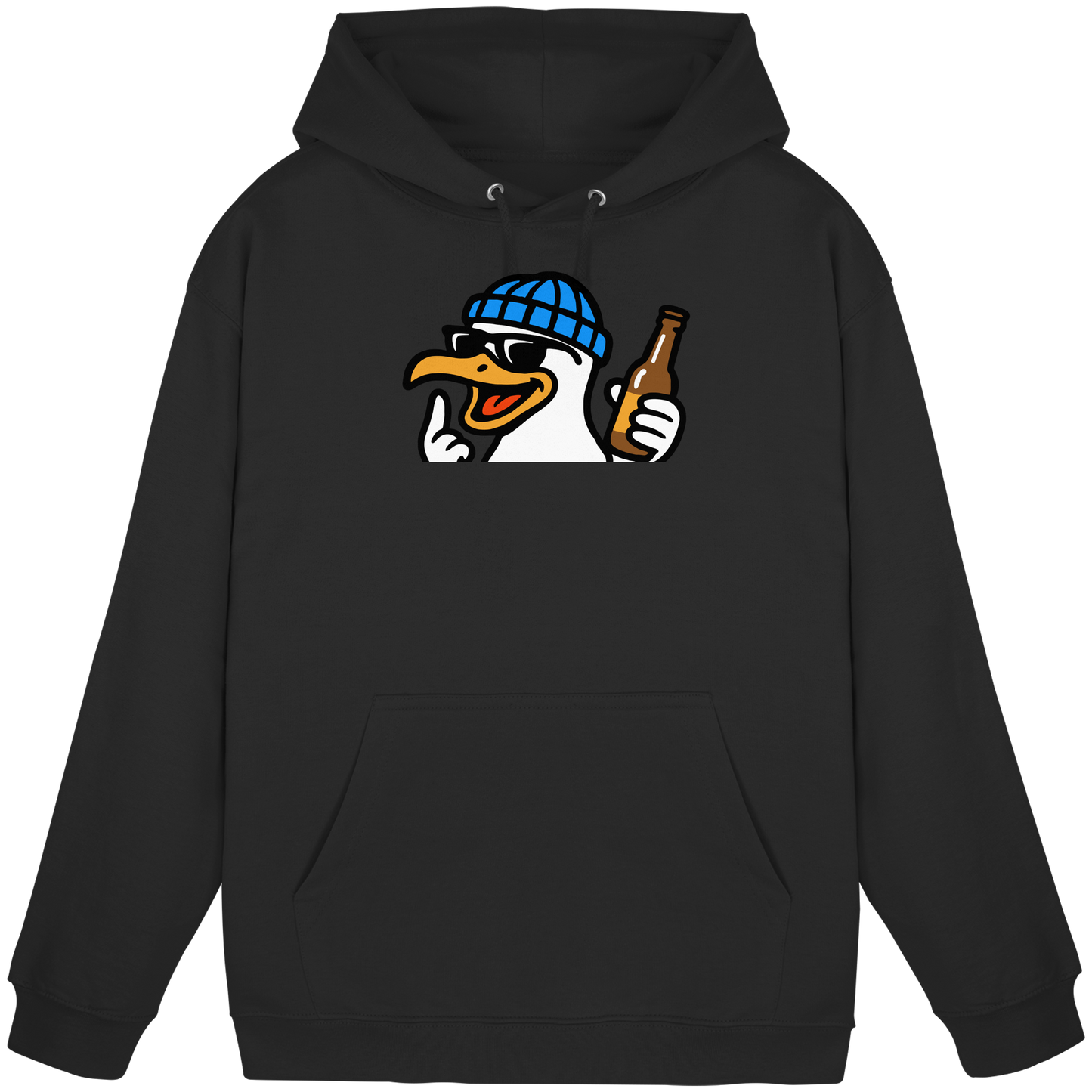 Möwe mit Mittelfinger – Dein nachtaktives Party-Orakel - Basic Unisex Hoodie