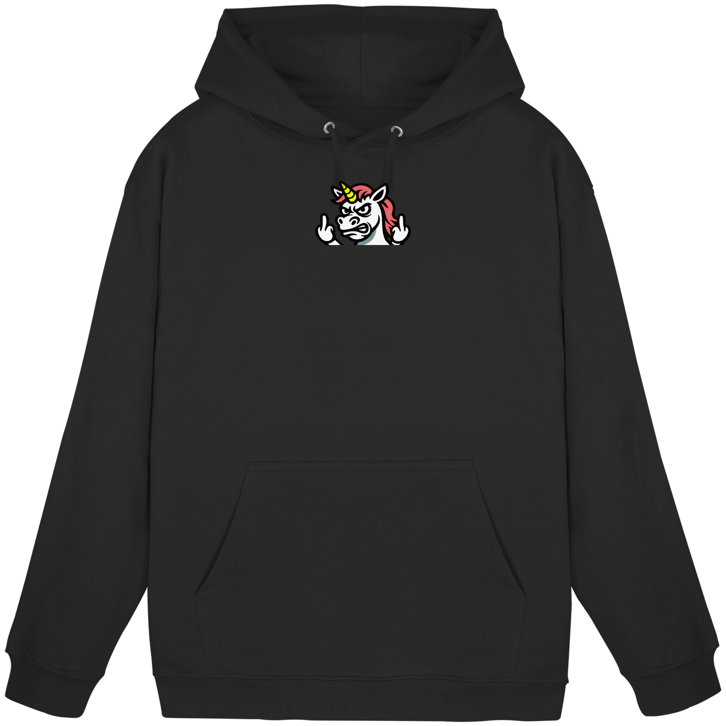 Einhorn mit Mittelfinger – Sag’s mit dem Horn - Basic Unisex Hoodie