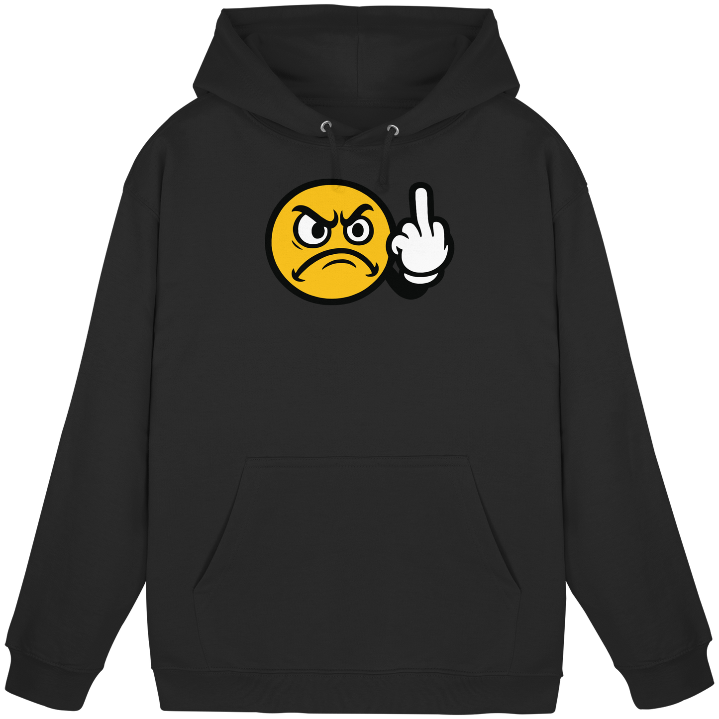 Smiley mit Mittelfinger – Dein stilles „Nope“ mit Gesicht - Basic Unisex Hoodie