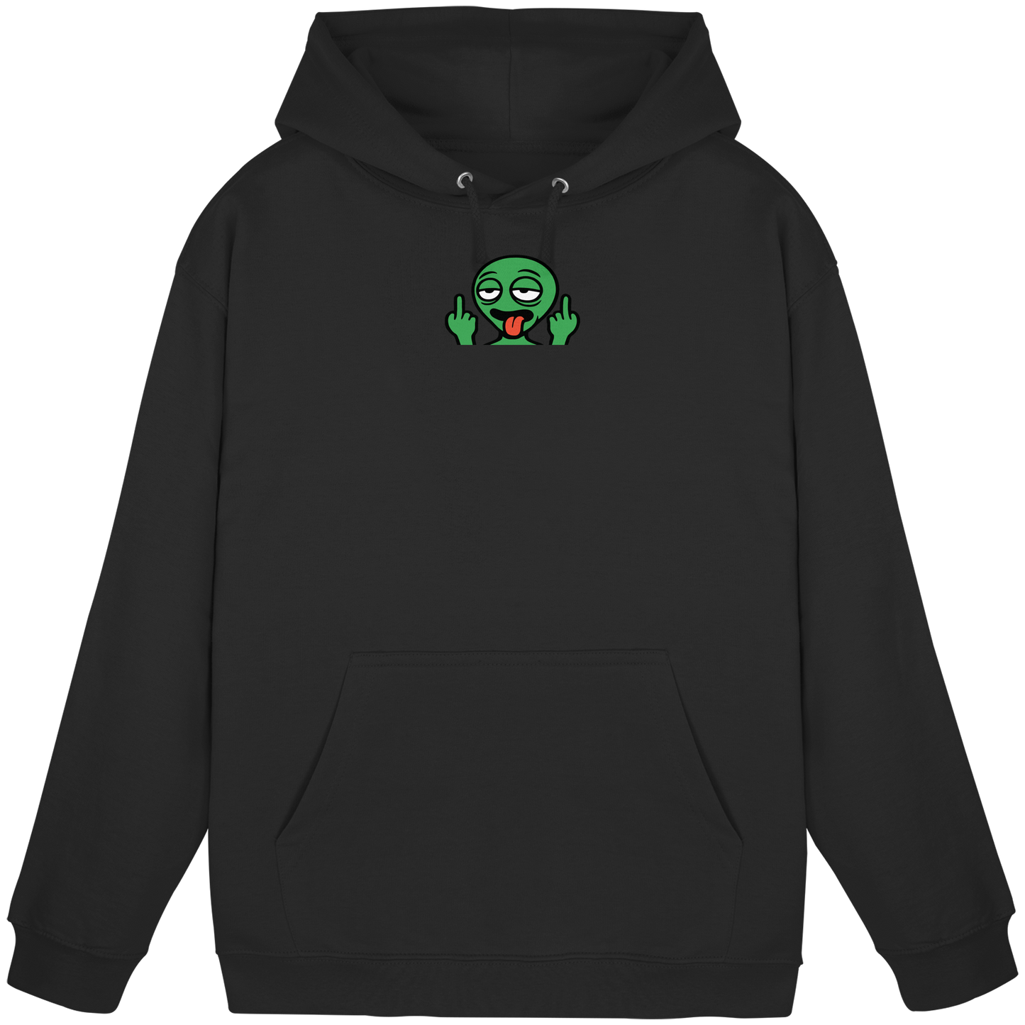 Alien mit Mittelfinger – Ich will nach Hause, aber erst flippe ich euch noch - Basic Unisex Hoodie