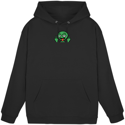 Alien mit Mittelfinger – Ich will nach Hause, aber erst flippe ich euch noch - Basic Unisex Hoodie
