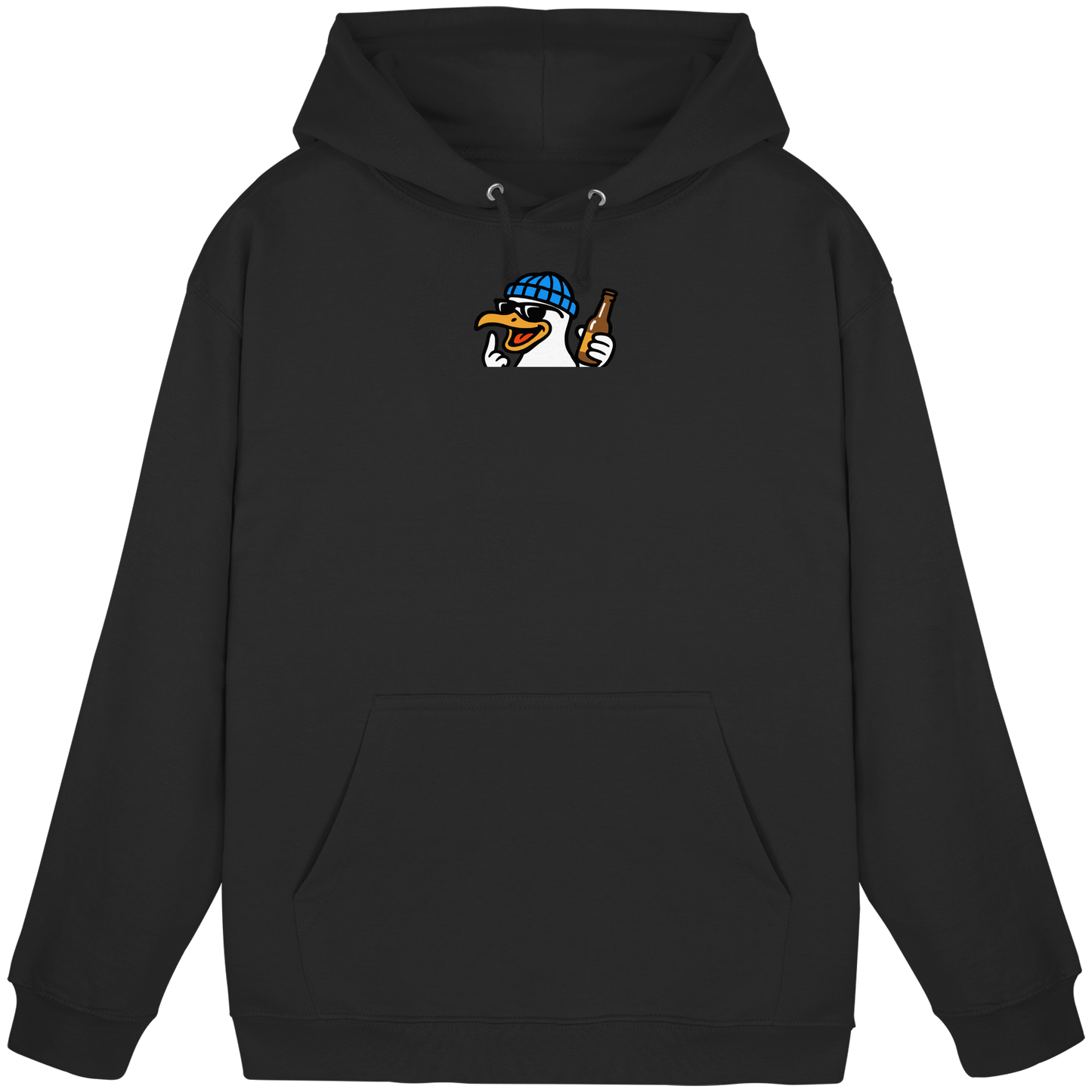 Möwe mit Mittelfinger – Dein nachtaktives Party-Orakel - Basic Unisex Hoodie