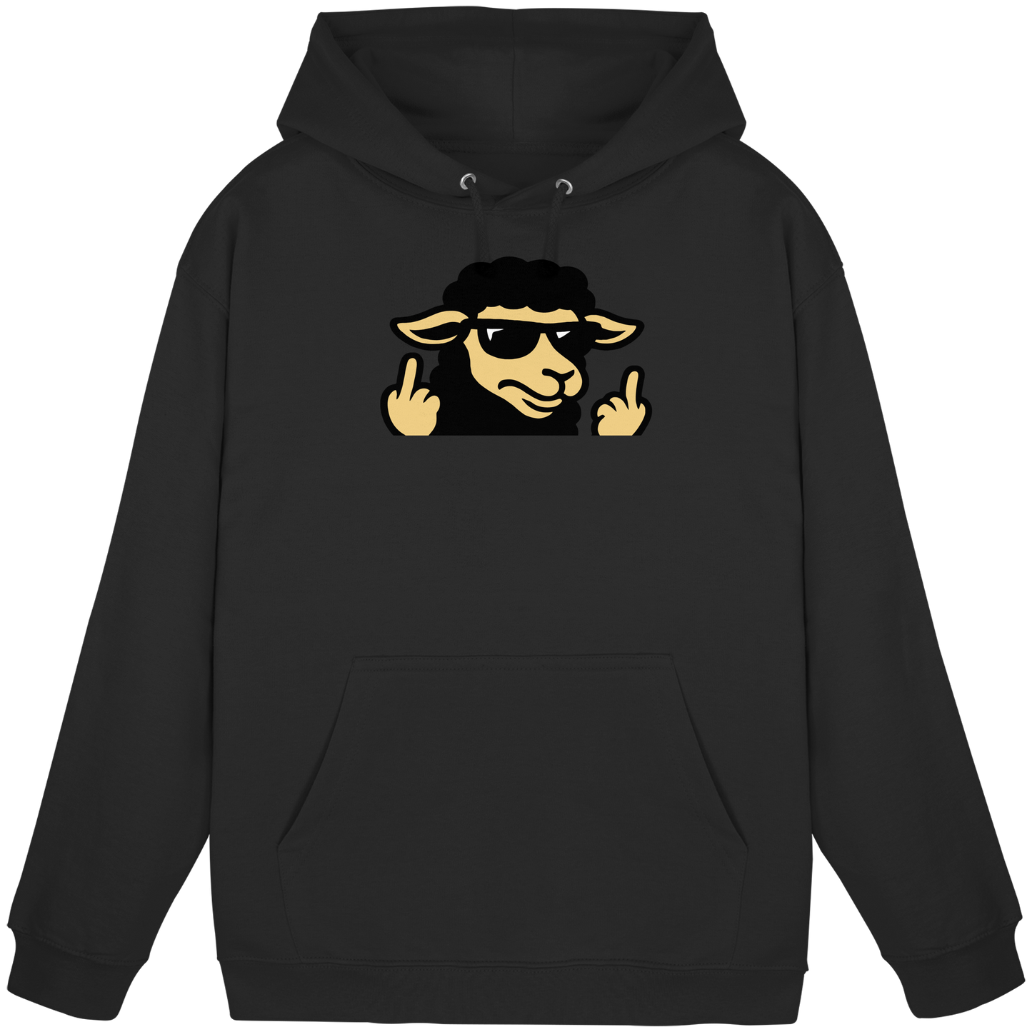 Schwarzes Schaf mit Mittelfinger – Schluss mit Nettigkeit - Basic Unisex Hoodie