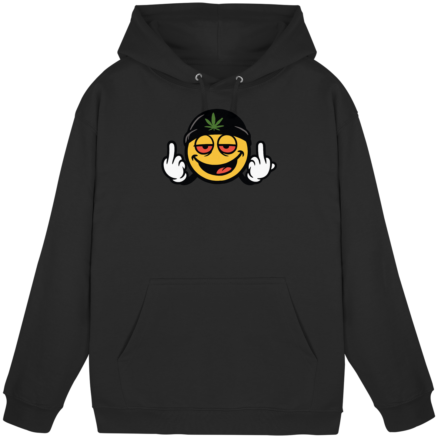 Smiley mit Mittelfinger – Lächeln. Ziehen. Grenzen setzen. - Basic Unisex Hoodie
